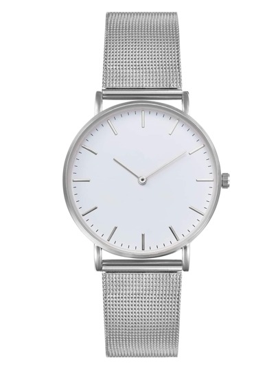 1 peça Relógio Feminino Redondo com Ponteiro de Quartzo, Relógio de Pulso de Aço Inoxidável para Senhoras da Moda, Relógios de Pulso para Meninas