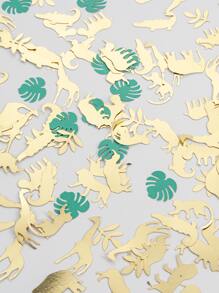 100 piezas/Set Confeti de mesa con animales de la selva de oro para fiesta de cumpleaños "Wild One" - Multicolor - Ver 2