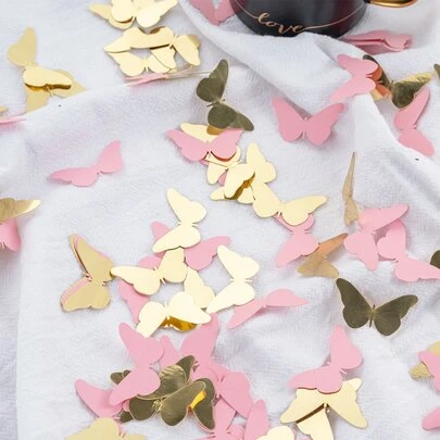 100 cái/bộ giấy vụn ném kim tuyến, thiết kế hình con bướm sáng tạo cho tiệc, Giáng sinh