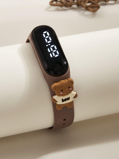 兒童卡通熊裝飾電子錶