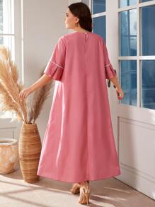 Mulvari Plus Geo Print Tunic Dress - Pink - View 2