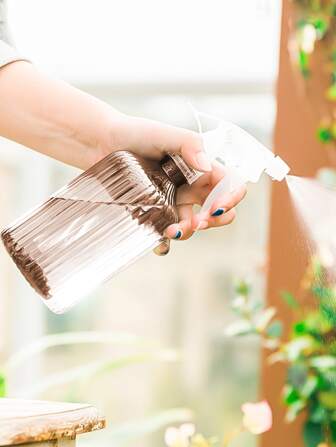 1pc 500ml PET Watering Spray Bottle, Minimalist Clear Watering Can For Garden