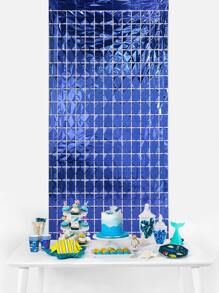 1pc PET Tassel Curtain, Modern Solid Color Blue Decorative Tassel Curtain For Party - Royal Blue - View 1