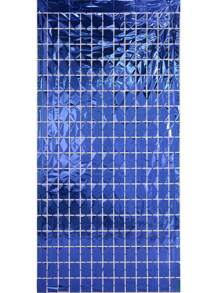 1pc PET Tassel Curtain, Modern Solid Color Blue Decorative Tassel Curtain For Party - Royal Blue - View 2