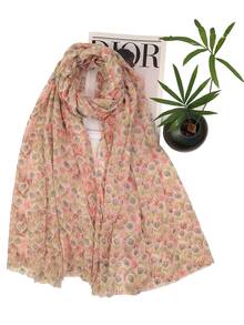 Floral Print Scarf - Pink - View 1