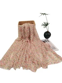 Floral Print Scarf - Pink - View 2