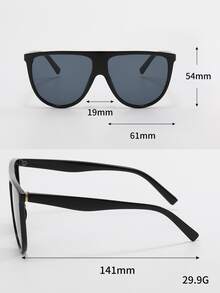 Gafas de sol de montura plana - Gris - Ver 4