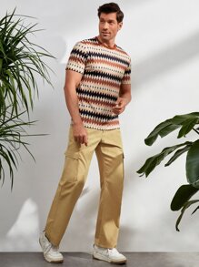 Manfinity Homme Men Argyle Print Tee - Multicolor - View 4