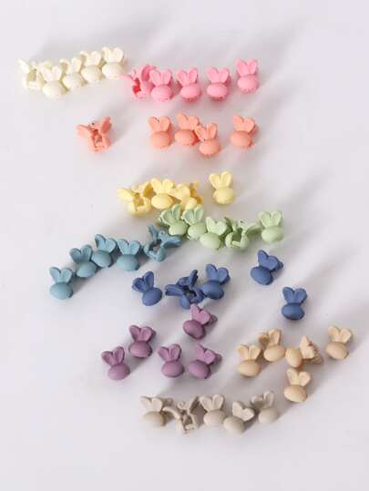 50pcs Toddler Girls Random Color Rabbit Design Hair Claw