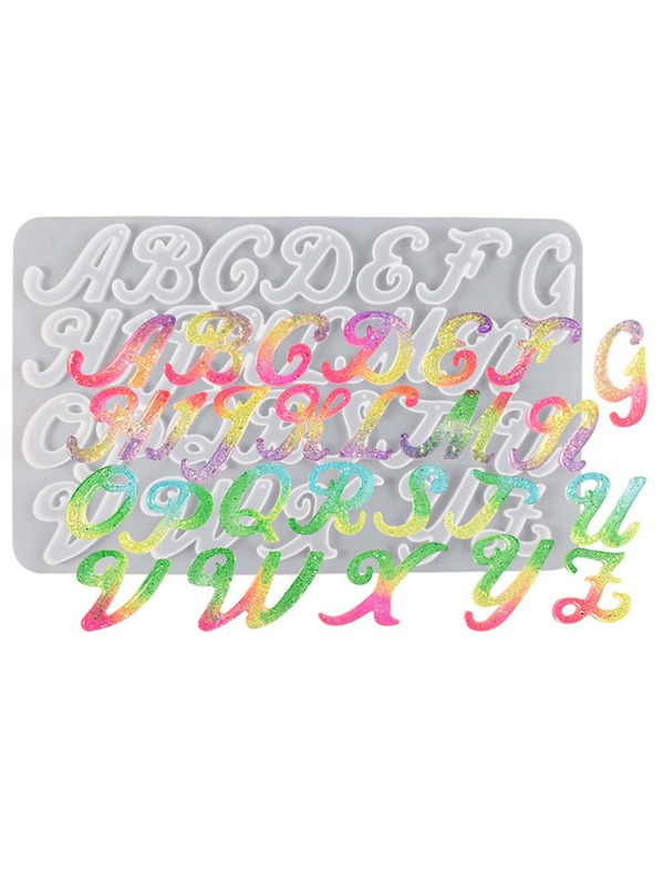 1pc Letter Design DIY Silicone Mold, White Epoxy Pendant Mold For DIY Craft