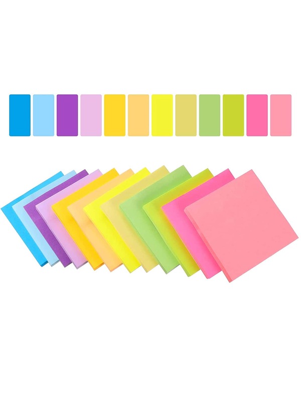 12pcs Mixed Color Sticky Note SHEIN USA