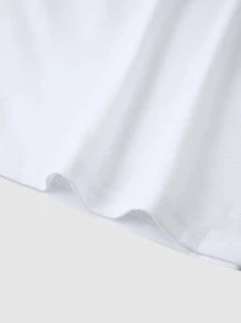 Manfinity Homme 男士字母圖案T恤和短褲 - 白色 - 查看 4