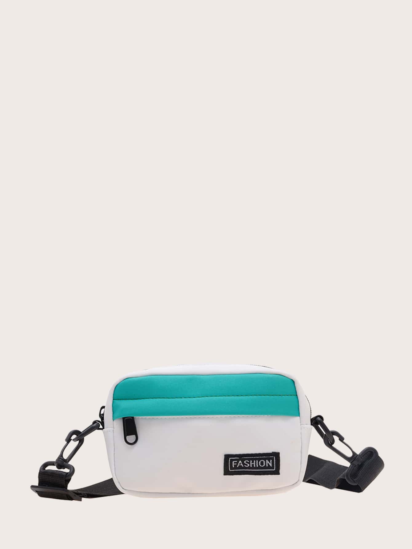 Chicas Bolsa cuadrada con diseño de parche de letra - Multicolor - Ver 1