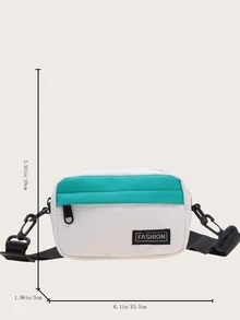 Chicas Bolsa cuadrada con diseño de parche de letra - Multicolor - Ver 3