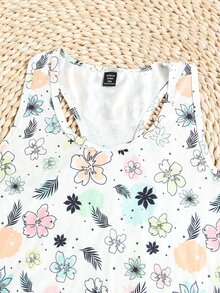 SHEIN LUNE 大碼印花背心上衣 - 彩色 - 查看 4