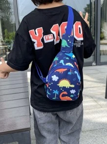 男孩恐龍圖案單肩包 - 彩色 - 查看 1