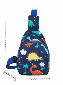 男孩恐龍圖案單肩包 - 彩色 - 查看 4