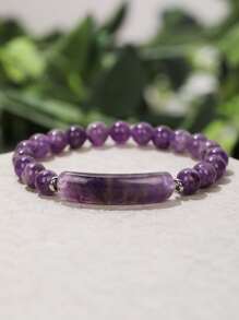 Vòng tay pha lê tự nhiên - Màu tím - Xem 2