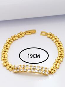 Cubic Zirconia Decor Bracelet - Yellow Gold - View 5
