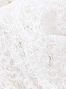 Baby Contrast Lace Puff Sleeve Tee - White - View 4