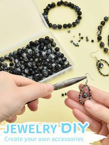 1盒DIY珠子DIY首飾配件 - 黑色 - 查看 4