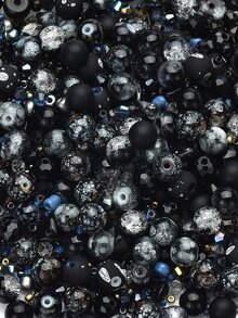 1盒DIY珠子DIY首飾配件 - 黑色 - 查看 7