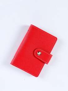 2023新款防盜身份證信用卡持有人時尚女士26張薄型pu口袋式錢包,男女通用,禮品配件 - 紅色 - 查看 1