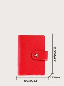 2023新款防盜身份證信用卡持有人時尚女士26張薄型pu口袋式錢包,男女通用,禮品配件 - 紅色 - 查看 4