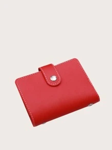 2023新款防盜身份證信用卡持有人時尚女士26張薄型pu口袋式錢包,男女通用,禮品配件 - 紅色 - 查看 5