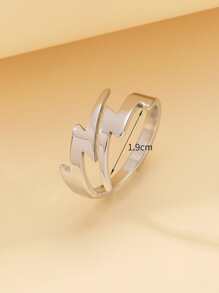 Lightning Design Cuff Ring - Silver - View 4