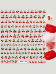 1sheet Cherry Pattern Nail Art Sticker Nail Stickers DIY - Multicolor - View 6