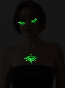 1 tờ nhãn dán hình xăm đính đá trên mặt - Nhiều màu - Xem 2