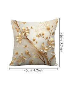 1 Họa Tiết Hoa Đệm Mà Không Cần Chất Độn, Mục Vụ Vải Dệt Trang Trí Ném Gối Cho Ghế Sofa - Vàng - Xem 3