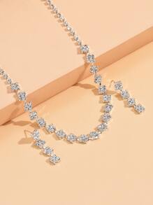 3 cái/bộ Rhinestone Trang Trí Trang Trí Bộ Trang Sức Bằng Đồng - Bạc - Xem 4