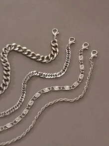 4入組中性極簡不鏽鋼手鍊,適用於海灘度假