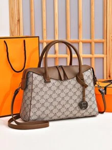 yating Fashionable Colorblock Large Capacity Tote Bag For Handheld And Cross-Body Use - Multicolor - View 1