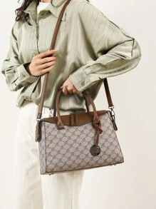 yating Fashionable Colorblock Large Capacity Tote Bag For Handheld And Cross-Body Use - Multicolor - View 2