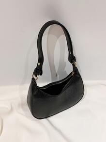 Bolso hobo lagartija en relieve - Negro - Ver 3