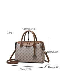 yating Fashionable Colorblock Large Capacity Tote Bag For Handheld And Cross-Body Use - Multicolor - View 8