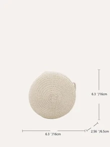 Yogodlns Bolsa de mimbre mini minimalista - Blanco - Ver 7