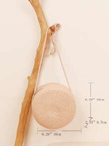 Yogodlns 迷你極簡草編包 - 淺粉色 - 查看 6