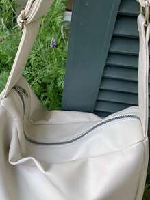 Minimalist Large Capacity Crossbody Bag - White - View 4