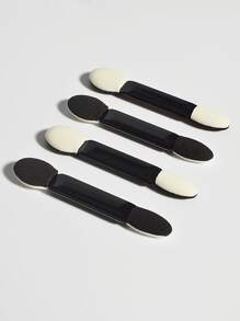 50支双色一次性眼影刷，一次性黑白眼影棒刷双头海绵眼影棒便携式迷你眼妆刷遮瑕海绵棒50支 - 黑與白 - 查看 2