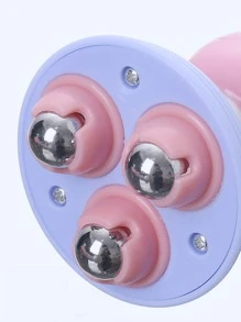 1 pieza Rodillo de masaje manual para músculos, cuello, espalda, pies, pantorrillas y piernas, herramienta de masaje corporal con rodillo y bola que se puede usar con aceites esenciales, con diseño portátil, ideal para escuela, viajes, hogar, spa y masajes