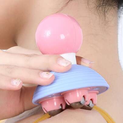 放松按摩球滚轮，1 件手持按摩器，用于肌肉背部颈部脚小腿腿部放松，带滚轮的身体按摩工具，球按摩器可与精油一起使用，便携式设计，学校，返校，旅行，旅行必需品，家庭必需品，水疗，按摩工具，按摩，按摩器，水疗