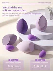 CÁI Mút trang điểm + Hộp đựng, Thích hợp cho kem che khuyết điểm dạng kem & phấn, ứng dụng trang điểm dạng bột - Nhiều màu - Xem 4