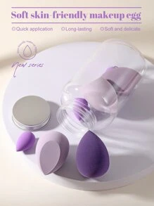 CÁI Mút trang điểm + Hộp đựng, Thích hợp cho kem che khuyết điểm dạng kem & phấn, ứng dụng trang điểm dạng bột - Nhiều màu - Xem 5