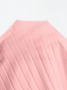 SHEIN EZwear 素色前圍裹掛脖上衣 - 珊瑚粉 - 查看 6