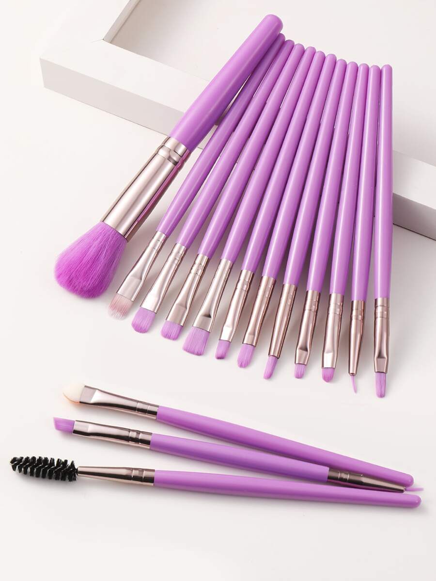 15pcs Makeup Brush Sets Premium Synthetic Hair Eyeshadow Blending Brush Sets Cosmetics Tools For Face And Eyes,Brush Set,Makeup Brush Kit,Make Up Brush Set,Make Up Set Complete,Makeup Brush Set,Complete Makeup Kit,Brush Kit,Brushes Makeup Set,Makeup Gift Set - Purple - View 1