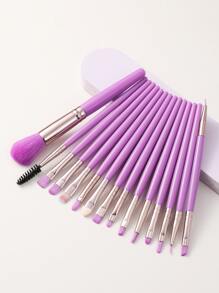 15pcs Makeup Brush Sets Premium Synthetic Hair Eyeshadow Blending Brush Sets Cosmetics Tools For Face And Eyes,Brush Set,Makeup Brush Kit,Make Up Brush Set,Make Up Set Complete,Makeup Brush Set,Complete Makeup Kit,Brush Kit,Brushes Makeup Set,Makeup Gift Set - Purple - View 2